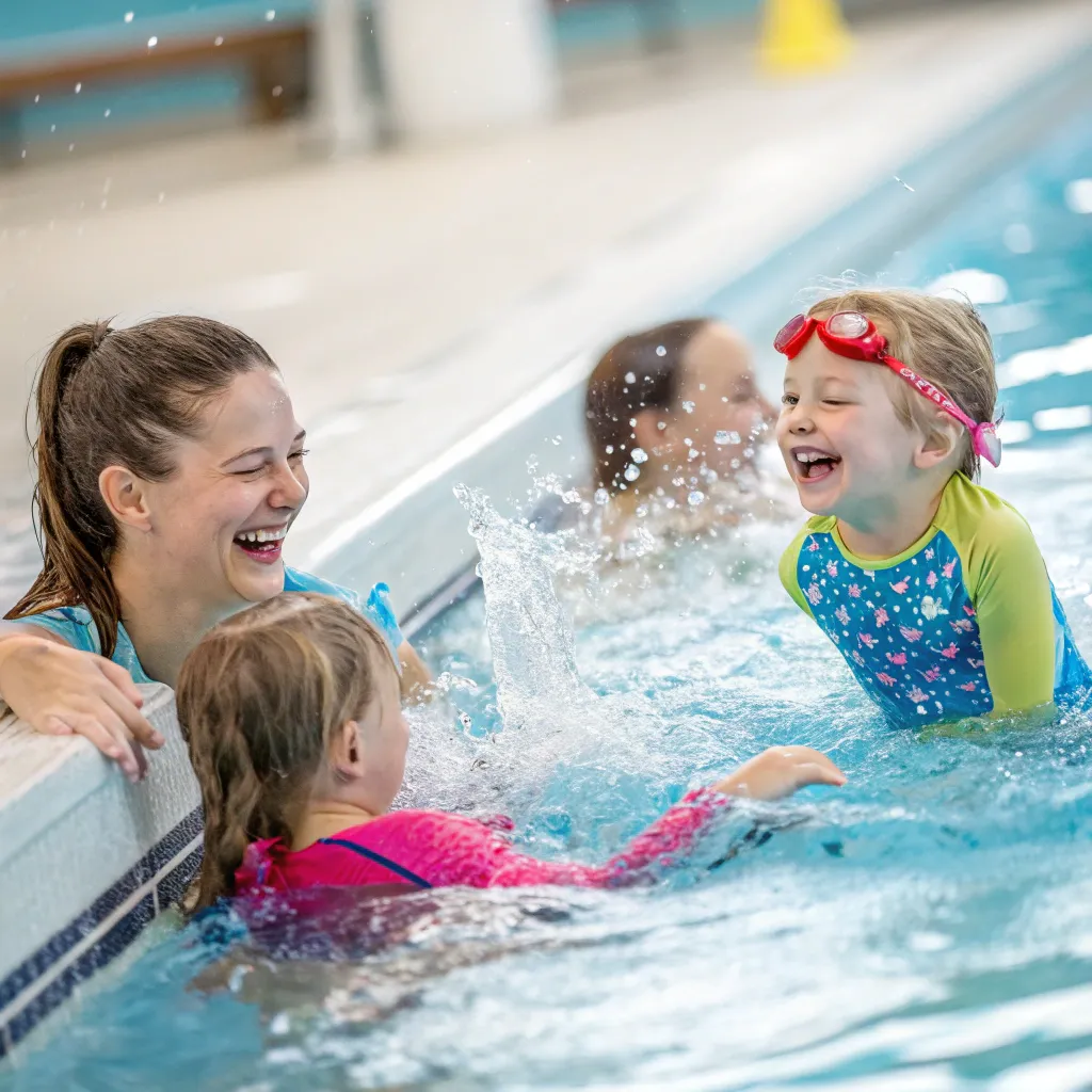 Emily Johnson's children enjoying swimming lessons